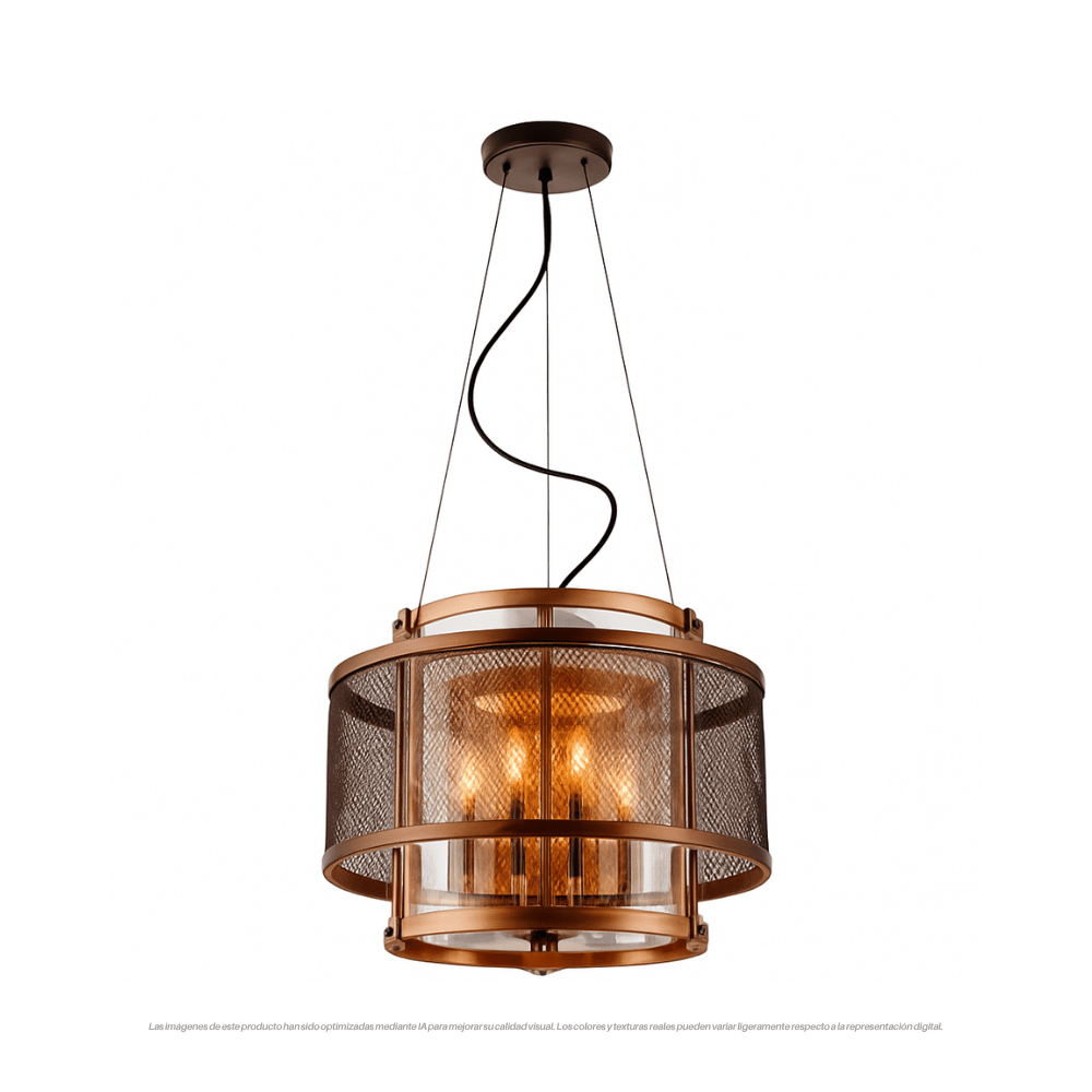 LAMPARA COLGANTE COSIO CAFÉ 6XE14 0