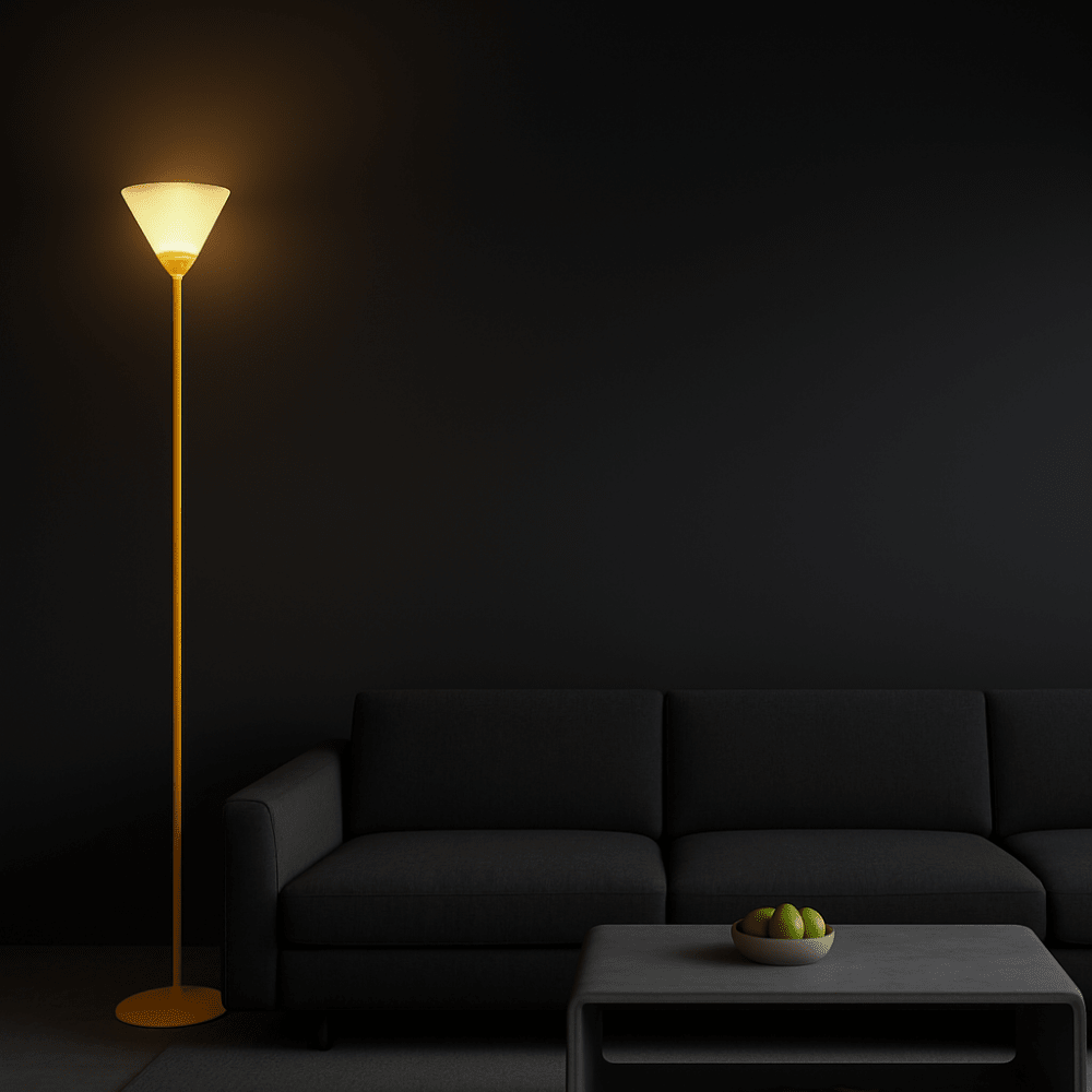 LAMP. PIE ANTORCHA E27 MAX 60W MOSTAZA/BLANCO S/A2