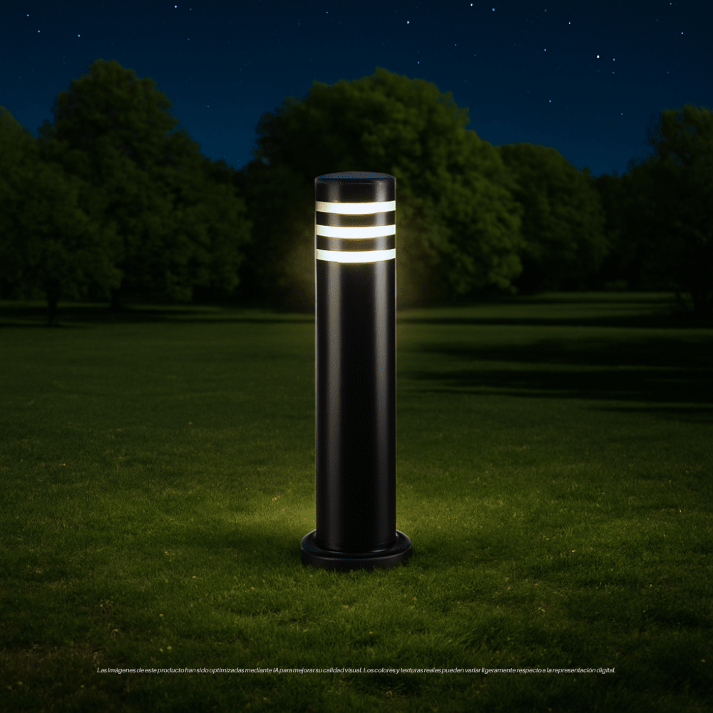 FAROL POSTE VIDRIO NEGRO E27 60CM2