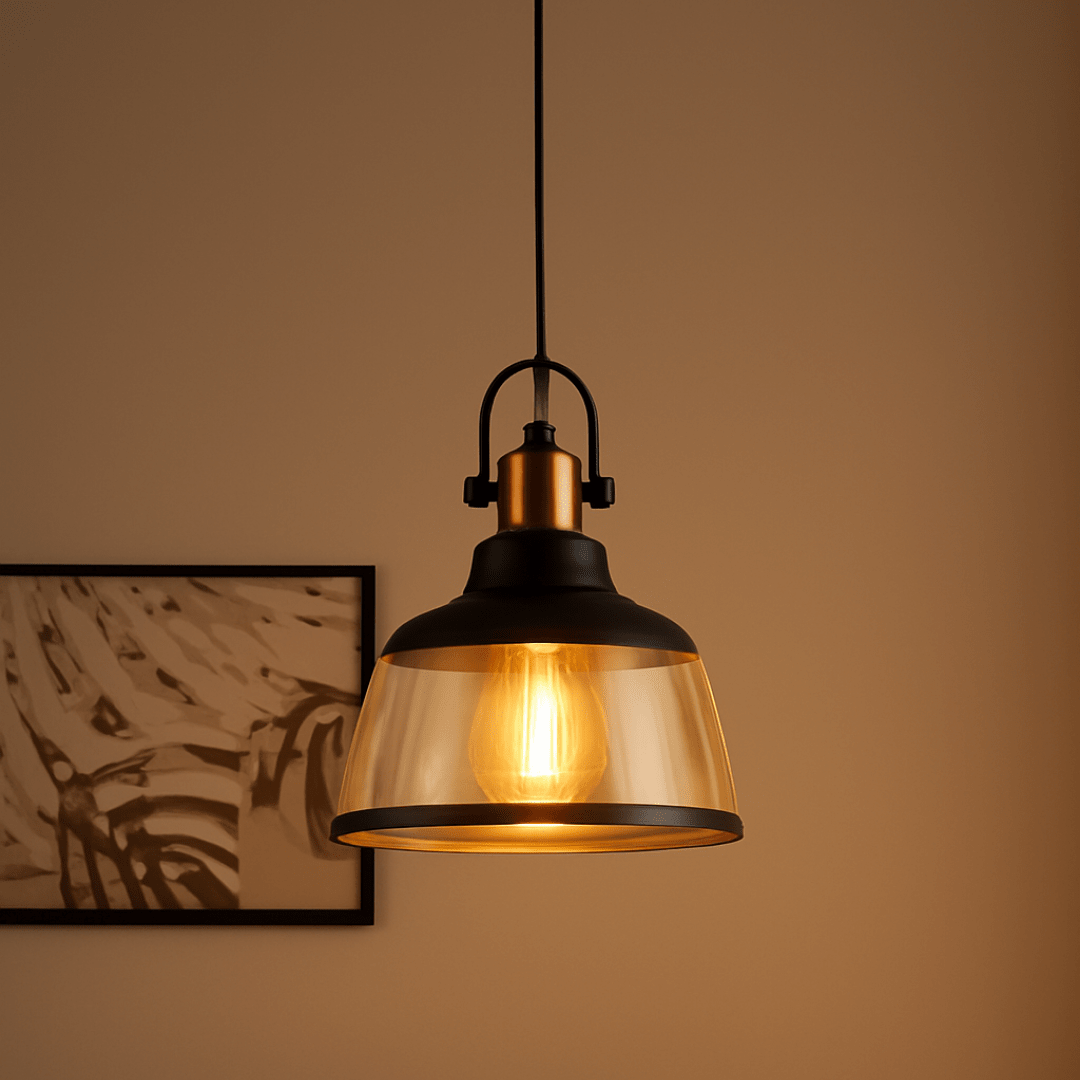 LAMPARA COLGANTE BRONCE NEGRO E272