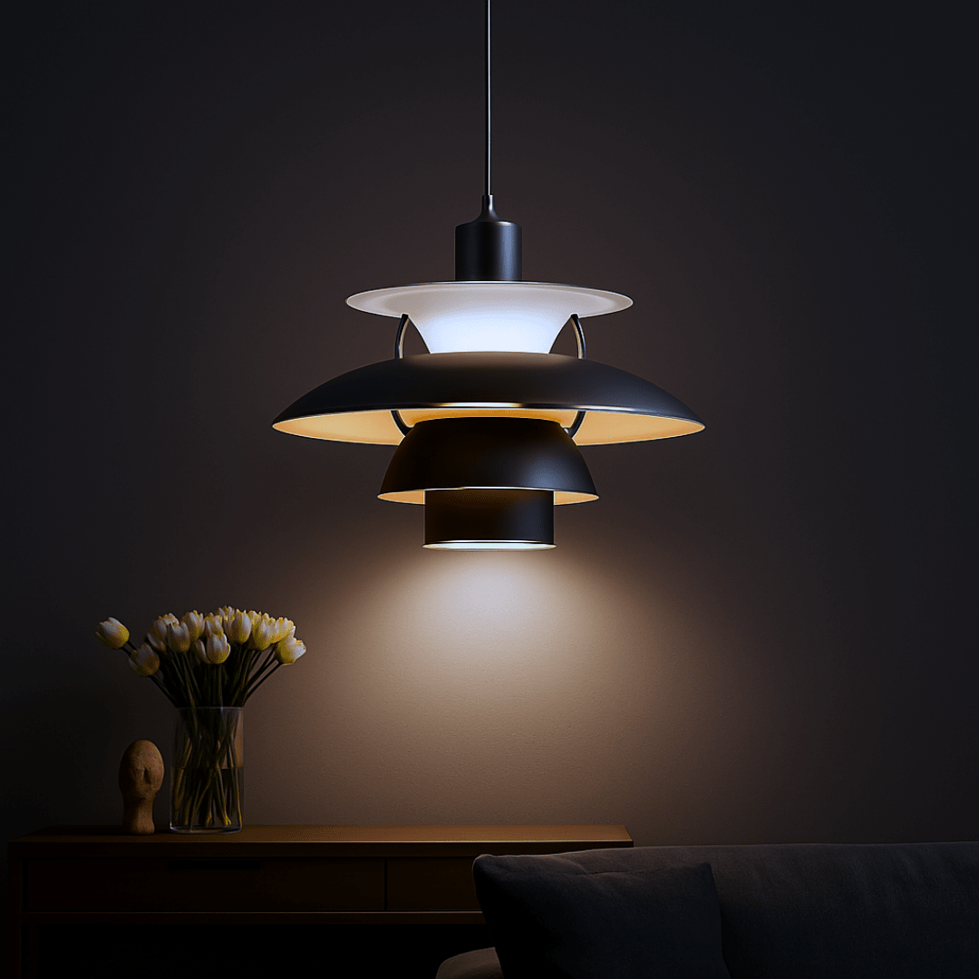 LAMPARA COLGANTE 3 PANTALLAS NEGRO E272