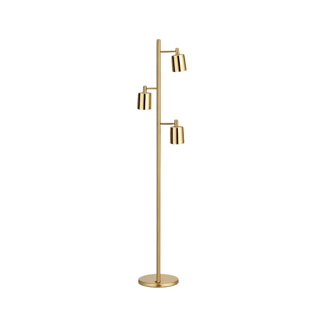 LAMP. PIE SILO BRONCE PULIDO 3XGU10 S/A 0