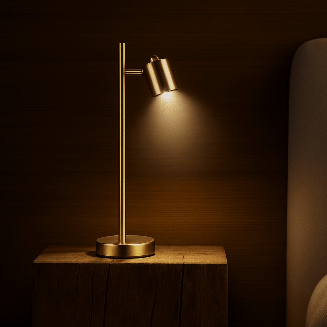 LAMP. ESC 1L GU10 SILO BRONCE PULIDO S/A1