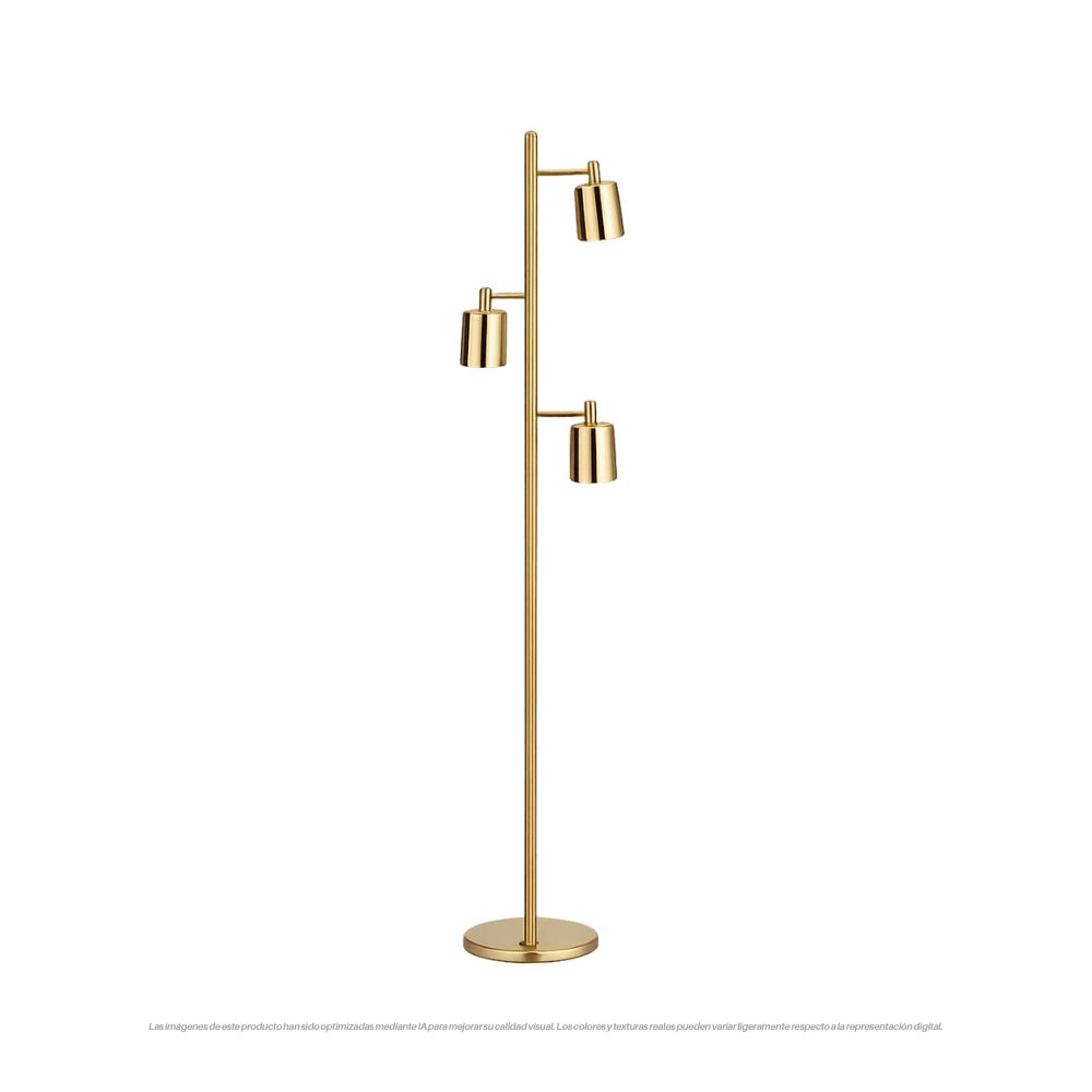 LAMP. PIE SILO BRONCE PULIDO 3XGU10 S/A 0
