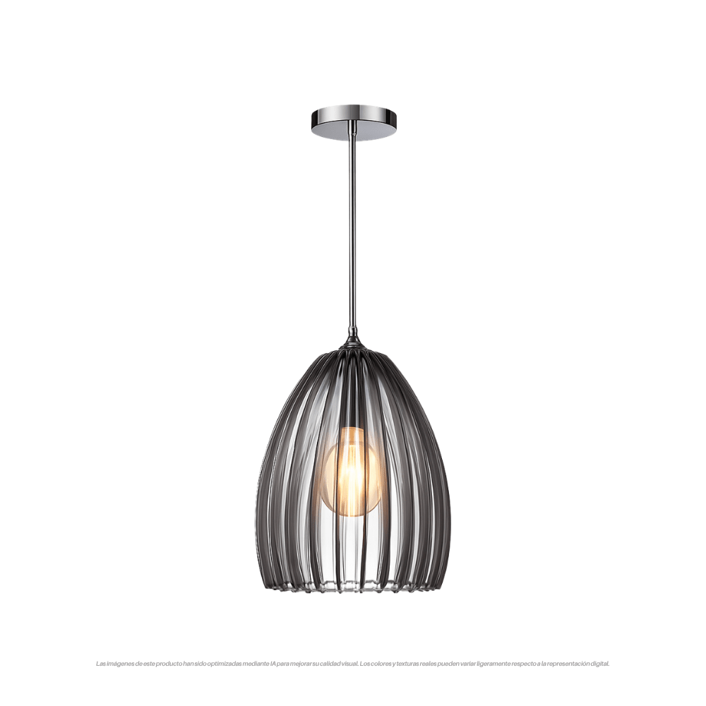 LAMPARA COLGANTE E27 PANTALLA ACRILICA GRIS 0