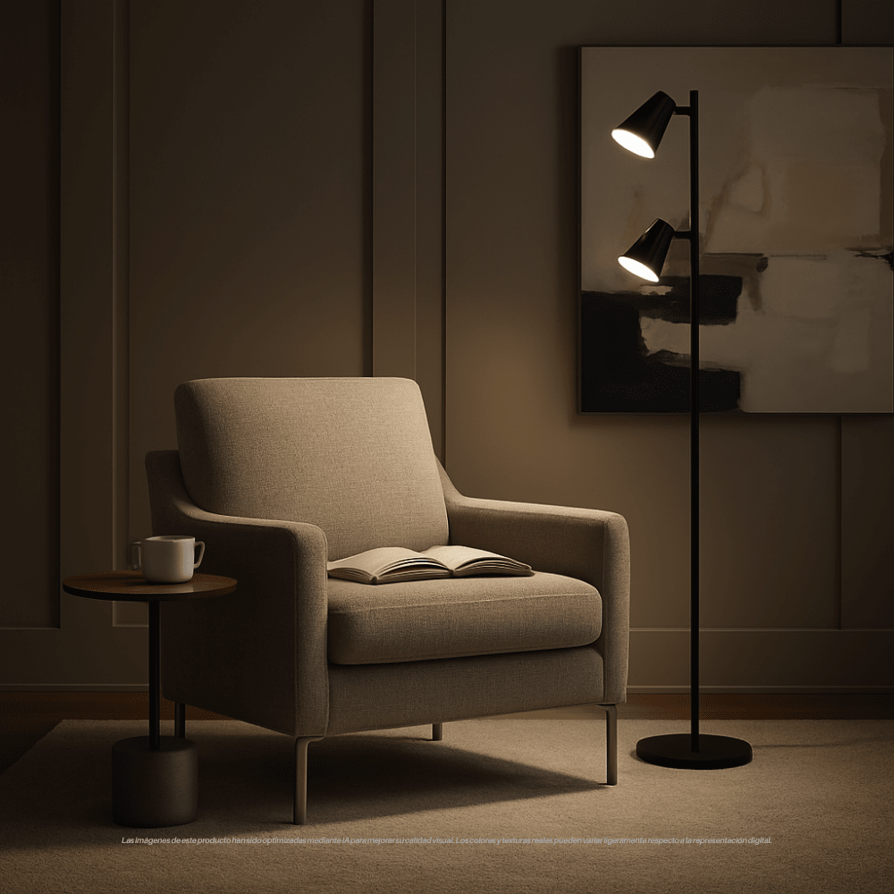 LAMP. PIE 2L GU10 AURUS NEGRO MATE  S/A2