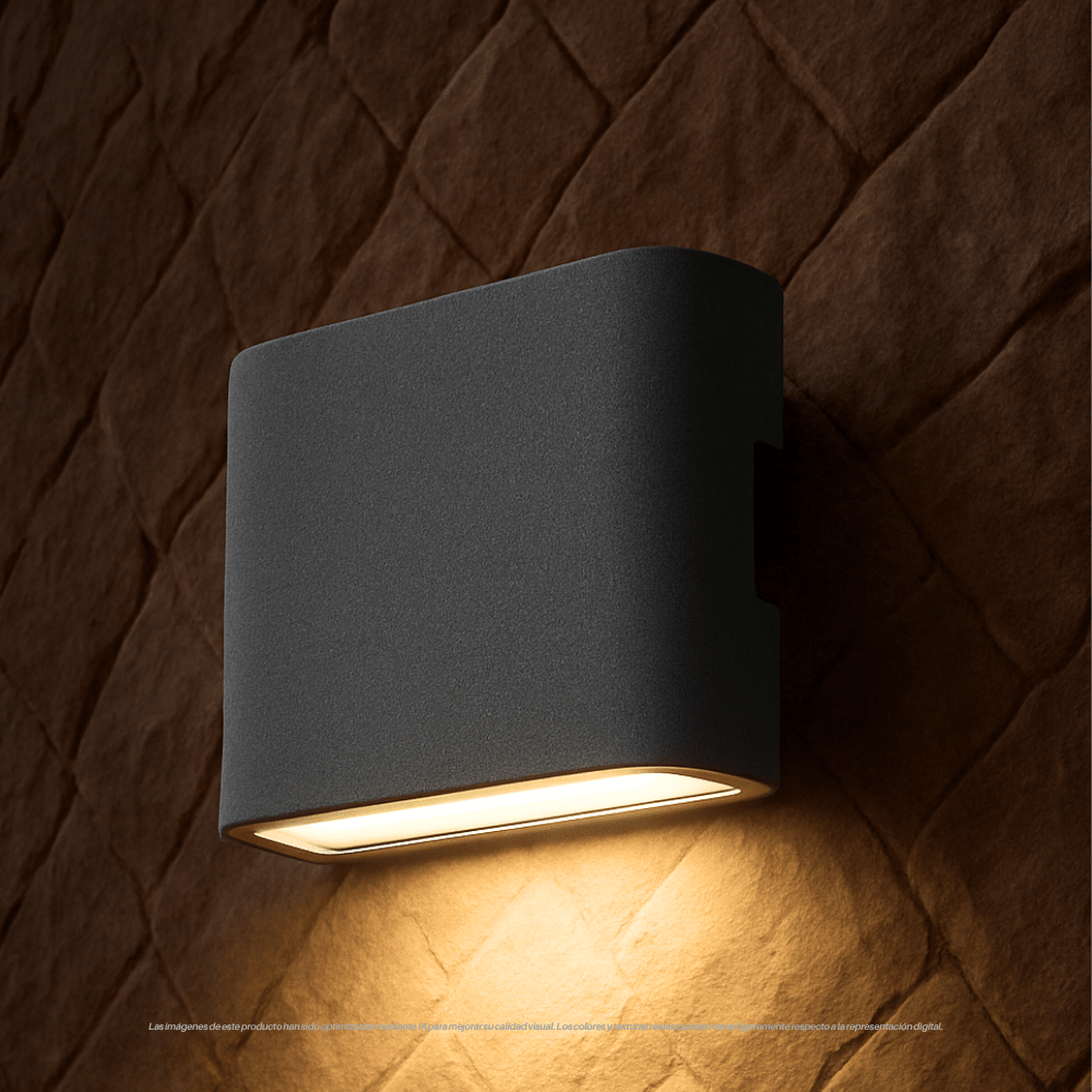 APLIQUE LED ALUMINIO GRIS 2X6W 3000K IP542