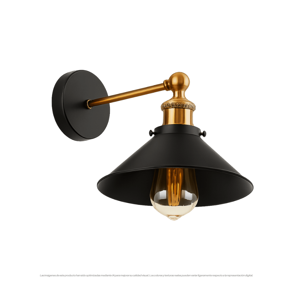 APLIQUE VINTAGE INDUSTRIALBRONCE NEGRO  E27 1