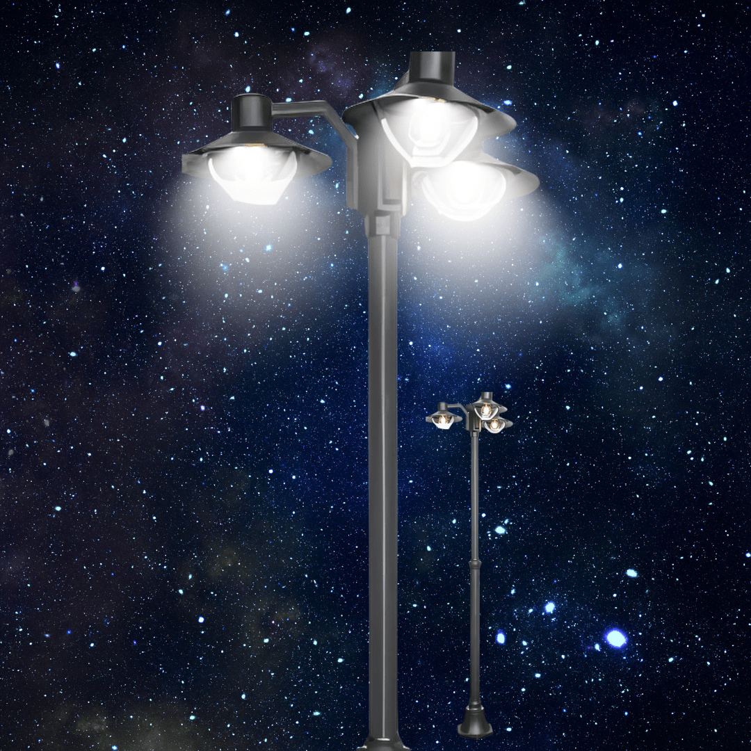 FAROL POSTE 3XE27 IP44 204CM 19103A-PL-3 FD2