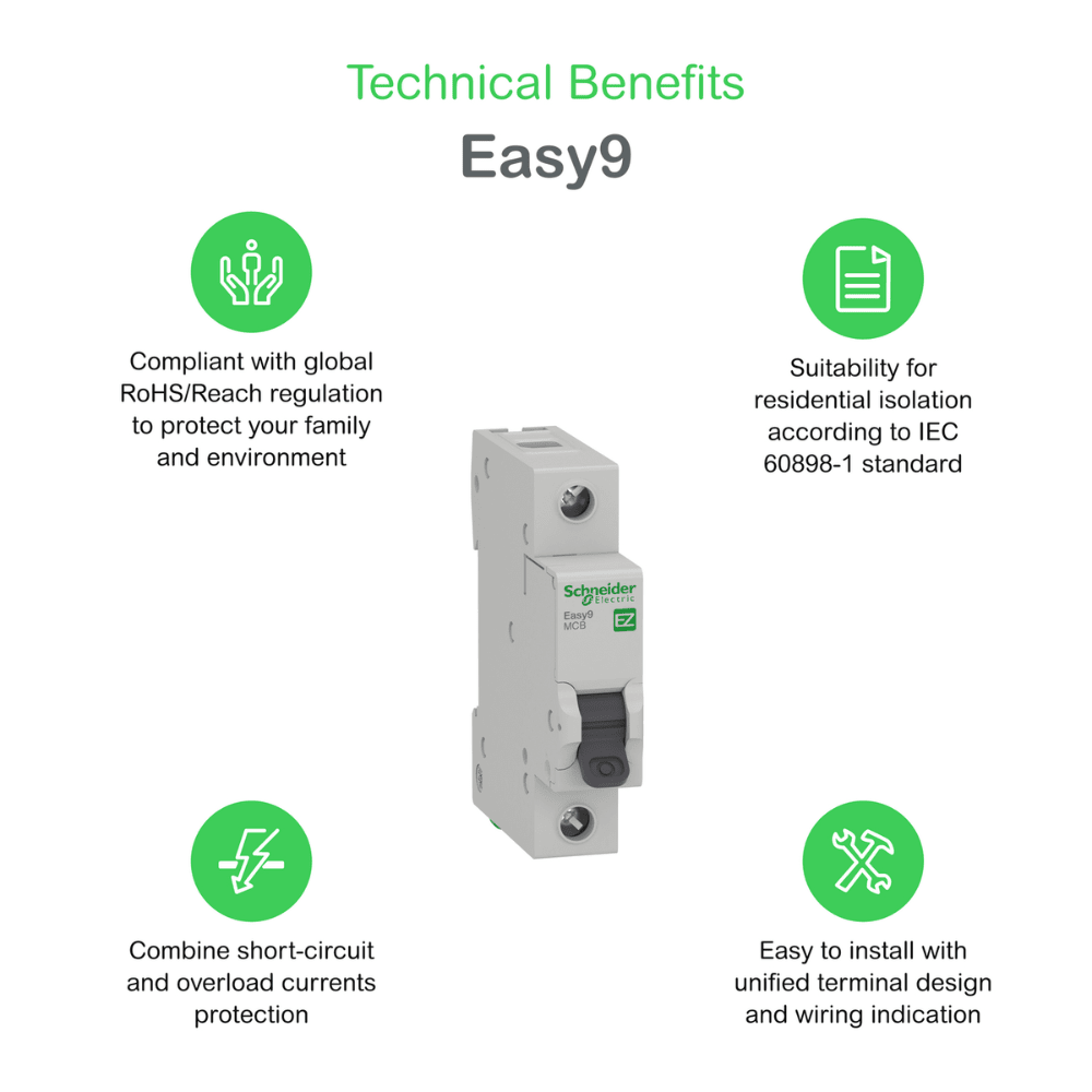 Interruptor Automático Schneider Electric Easy9 3P 6A2