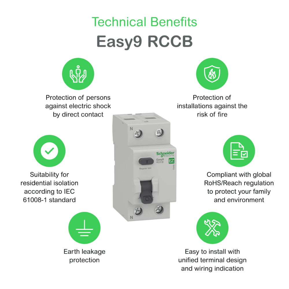Interruptor Diferencial Schneider Electric Easy9 2P 25A 30mA Tipo AC2