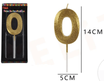 VELA N°0 DORADO BRILLANTE 1 UND