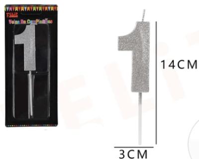 VELA N°1 PLATEADO BRILLANTE 1 UND