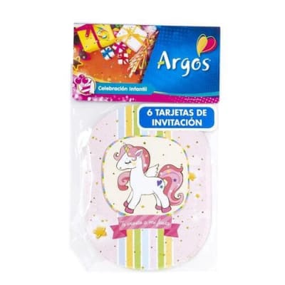 TARJETA INVITACION UNICORNIO 6 UND