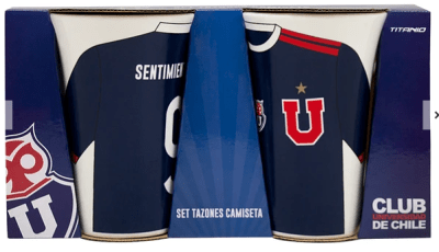 SET 2 TAZONES CAMISETA 325 ML UNIVERSIDAD DE CHILE
