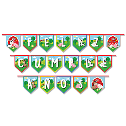 GLAM COTILLÓN ANIMALITO GRANJA GUIRNALDA FELIZ CUMPLEAÑOS
