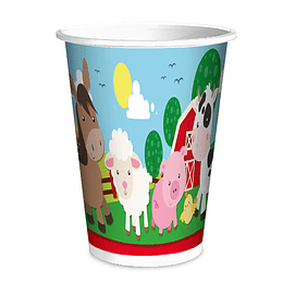GLAM COTILLÓN ANIMALITO GRANJA VASO X6 UN.