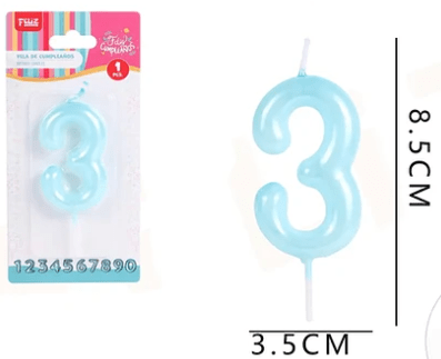 VELA N°3 AZÚL NACARADO 1 UND