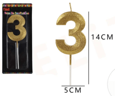 VELA N°3 DORADO BRILLANTE 1 UND