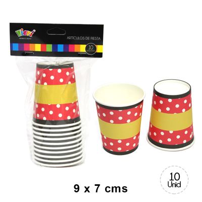VASO 10 UNI POLKA ROJO