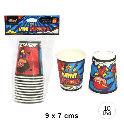 VIERI COTILLÓN MINI HÉROES VASO X10 UN.