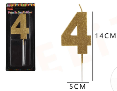 VELA N°4 DORADO BRILLANTE 1 UND