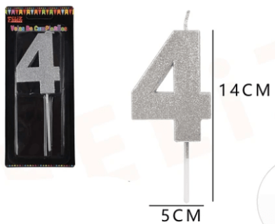 VELA N°4 PLATEADO BRILLANTE 1 UND