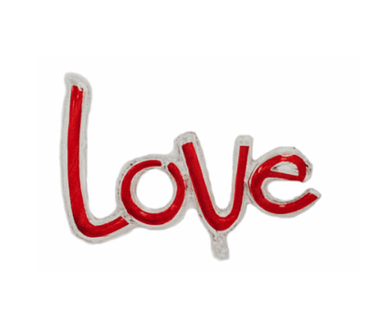 GLOBO MET. LOVE ROJO/PLATA