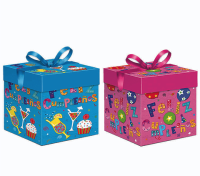 CAJA PLEGABLE FELIZ CUMPLEAÑOS 22*22 1 UND
