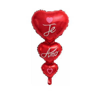 GLOBO METALICO CORAZON TRIPLE TE AMO