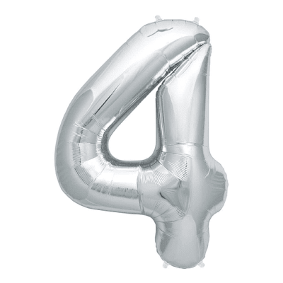 GLOBO METALIZADO PLATEADO #4 81CM