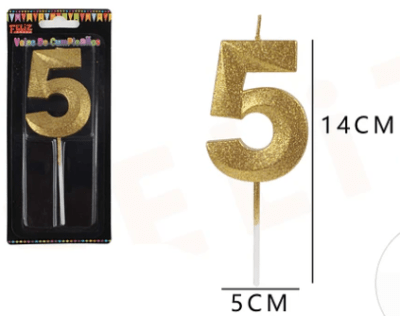 VELA N°5 DORADO BRILLANTE 1 UND