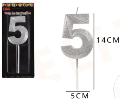 VELA N°5 PLATEADO BRILLANTE 1 UND