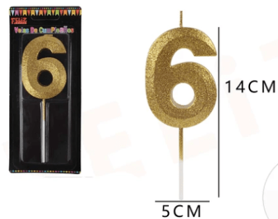 VELA N°6 DORADO BRILLANTE 1 UND