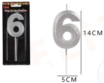 VELA N°6 PLATEADO BRILLANTE 1 UND