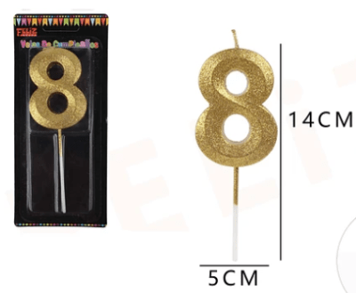 VELA N°8 DORADO BRILLANTE 1 UND