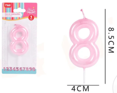 VELA N°8 POLVO DE PERLAS 1 UND