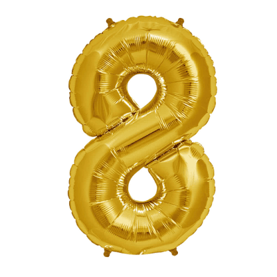 GLOBO METALIZADO DORADO #8 81CM
