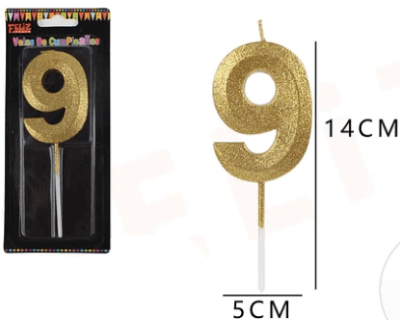 VELA N°9 DORADO BRILLANTE 1 UND