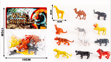 JUGUETE PARA PIÑATA SET WILD ANIMALES 12 UND