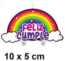 VELA FELIZ CUMPLE ARCOIRIS 1 UND
