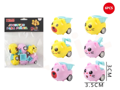 JUGUETE PARA PIÑATA AUTO OSITOS 6 PCS