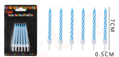 VELA CELESTE Y BLANCO 12 PCS