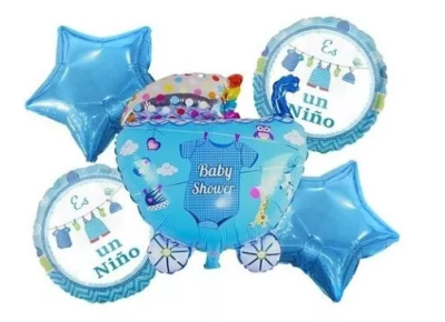 SET GLOBO BABY SHOWER BOY 5 UND