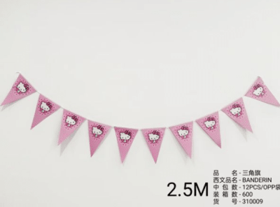 BANDERIN HELLO KITTY 2 METROS 1 UND