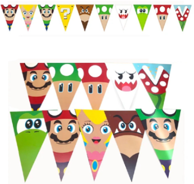 BANNER BANDERIN SUPER MARIO 1 UND