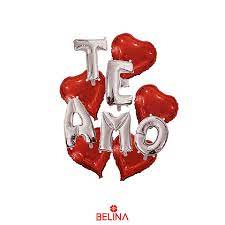 SET GLOBOS TE AMO PLATEADO 10 PCS