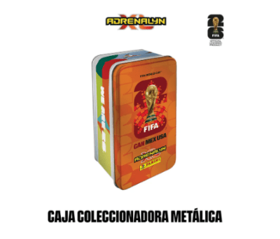 CAJA METALICA COLECCIONABLE NARANJA ADRENALYN MUNDIAL 2026