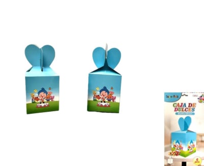 CAJA PARA DULCES PAYASO PLIM PLIM 8,5 X 8,5 X 10 CM 6 PCS