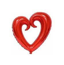 GLOBO METALICO CORAZON ROJO 100X108 CM